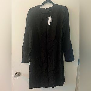 J.Crew Black Puff-sleeve Knee Length Dress